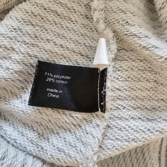 Lane Bryant 22/24 Cotton Blend Graphic White Gray Stripe Long Sleeve Tee - Picture 6 of 9